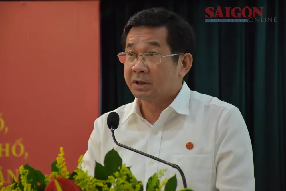 Chủ nhiệm Ủy ban Kiểm tra Thành ủy TPHCM Dương Ngọc Hải phát biểu. Ảnh: VĂN MINH Chủ nhiệm Ủy ban Kiểm tra Thành ủy TPHCM Dương Ngọc Hải phát biểu. Ảnh: VĂN MINH
