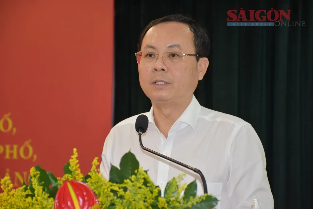 Phó Bí thư Thành ủy TPHCM Nguyễn Văn Hiếu phát biểu chỉ đạo. Ảnh: VĂN MINH Phó Bí thư Thành ủy TPHCM Nguyễn Văn Hiếu phát biểu chỉ đạo. Ảnh: VĂN MINH