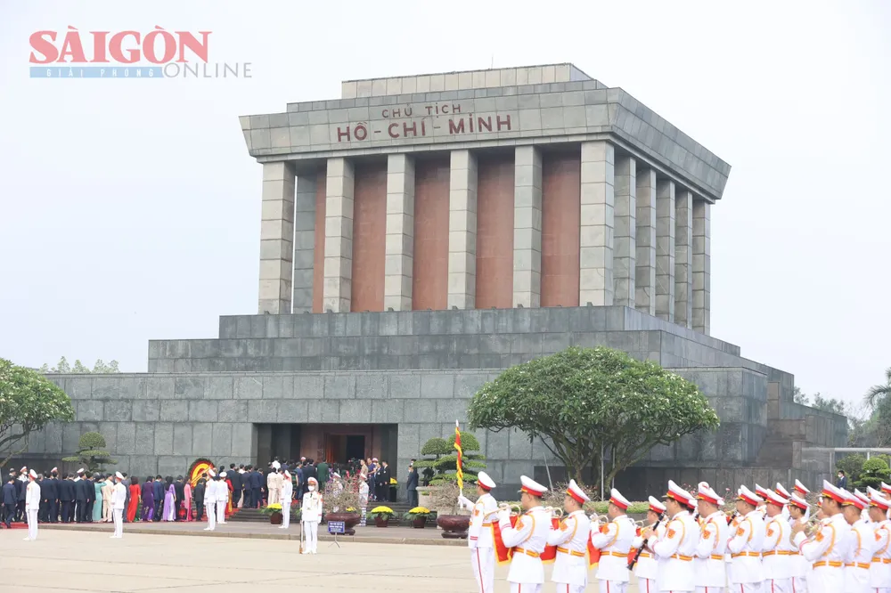 Đoàn Quân nhạc trên Quảng trường Ba Đình. Ảnh: QUANG PHÚC