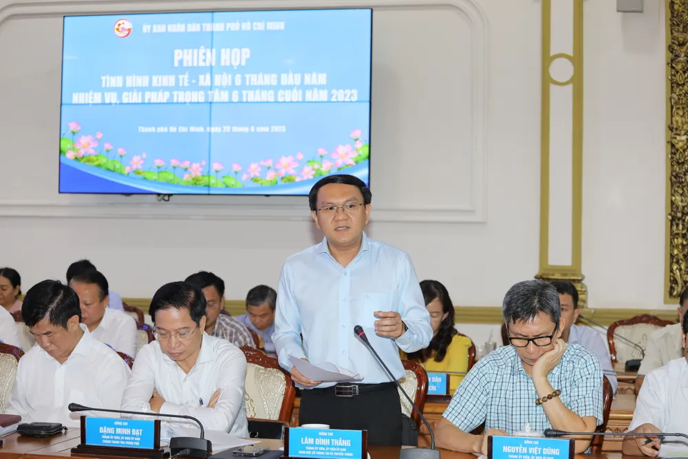 Giám đốc Sở TT-TT TPHCM Lâm Đình Thắng phát biểu. Ảnh: DŨNG PHƯƠNG