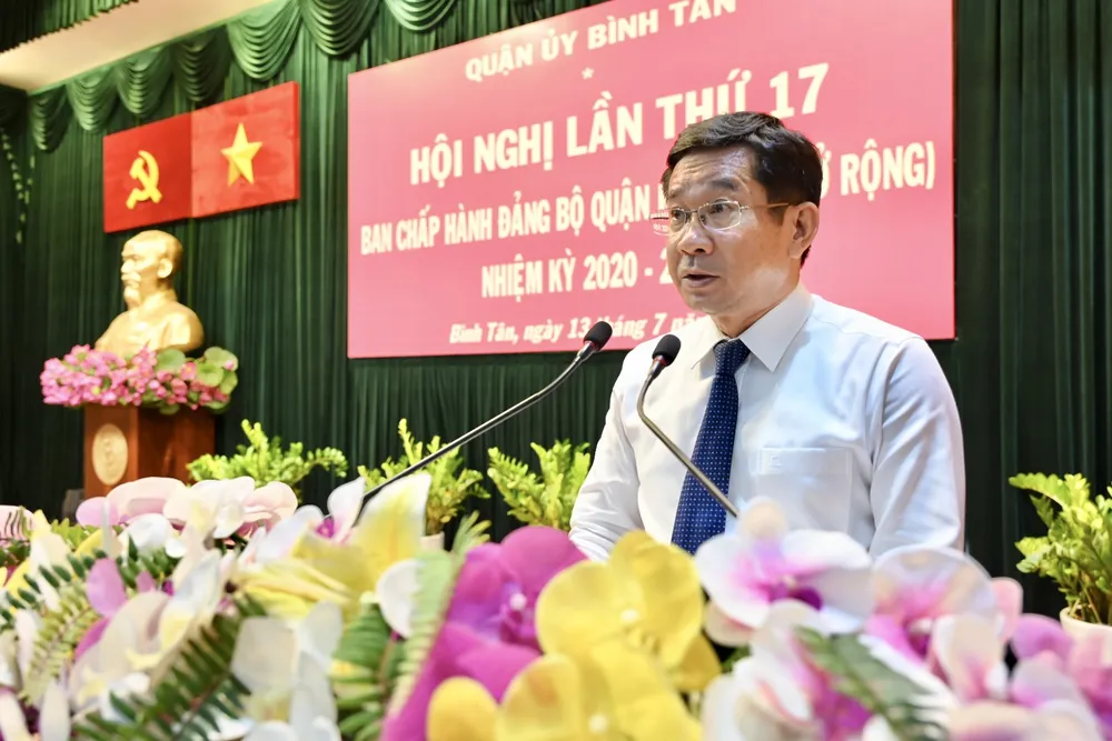 Chủ nhiệm Ủy ban Kiểm tra Thành ủy TPHCM Dương Ngọc Hải phát biểu chỉ đạo hội nghị. Ảnh: VĂN MINH