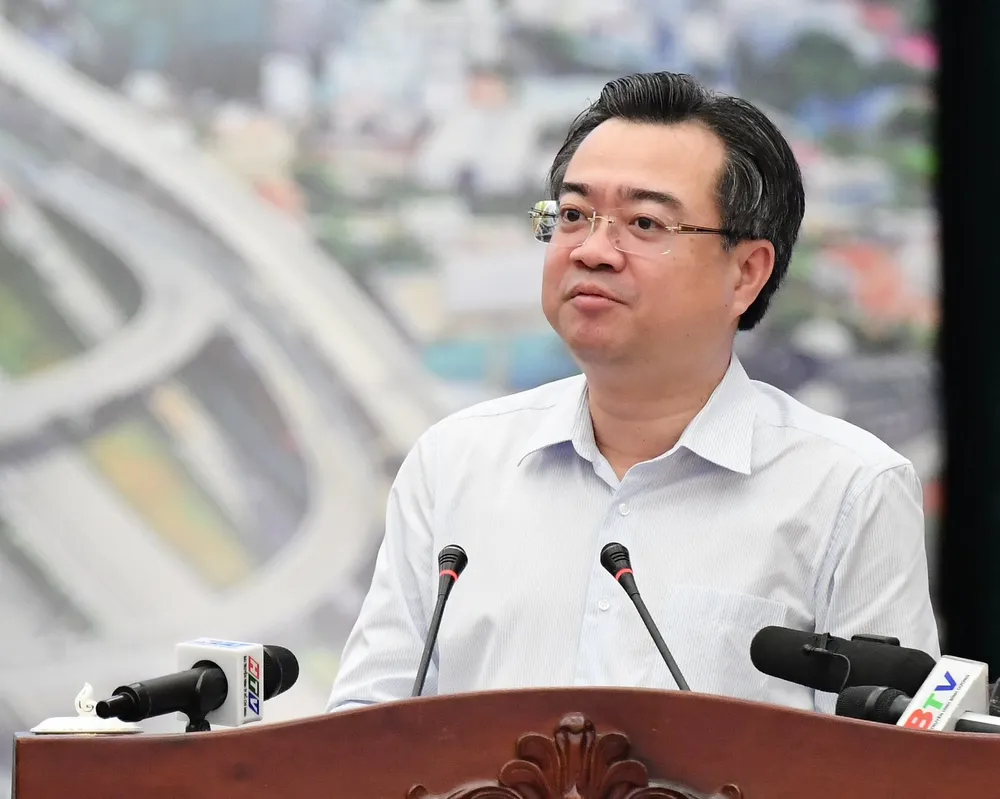 Bộ trưởng Bộ Xây dựng Nguyễn Thanh Nghị phát biểu. Ảnh: VIỆT DŨNG