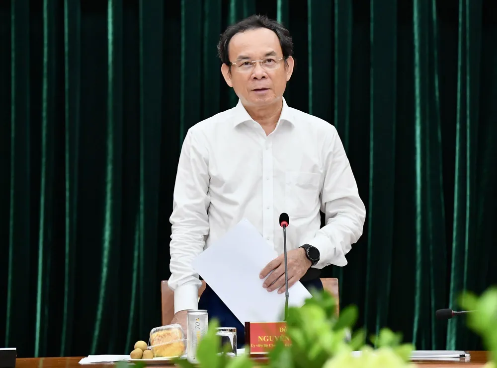 Bí thư Thành ủy TPHCM Nguyễn Văn Nên nhấn mạnh đến việc đẩy mạnh công cuộc đấu tranh phòng chống tham nhũng, tiêu cực. Ảnh: VIỆT DŨNG
