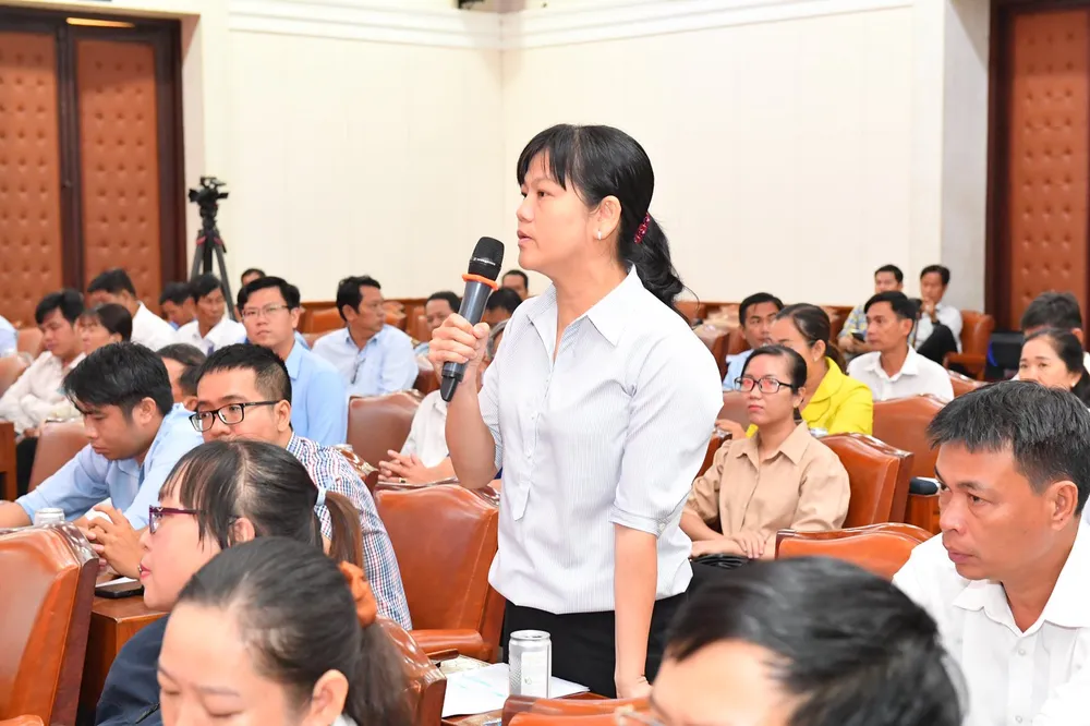 Đại diện cán bộ, hội viên phát biểu tại chương trình. Ảnh: VIỆT DŨNG Đại diện cán bộ, hội viên phát biểu tại chương trình. Ảnh: VIỆT DŨNG