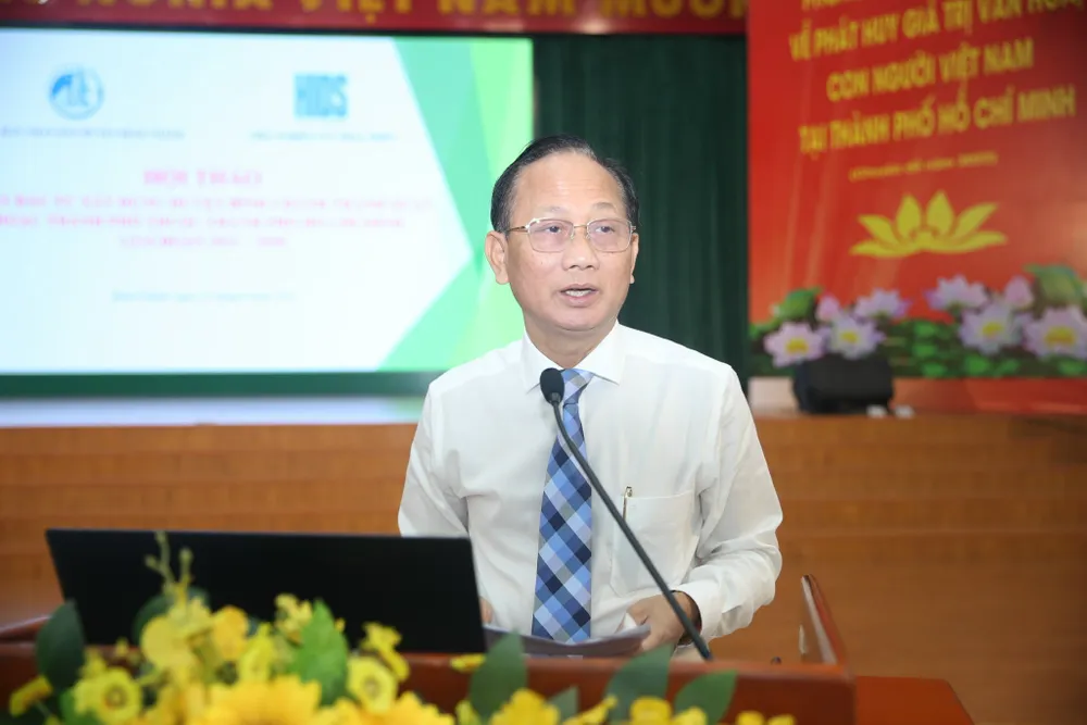 Bí thư huyện ủy huyện Bình Chánh Trần Văn Nam phát biểu