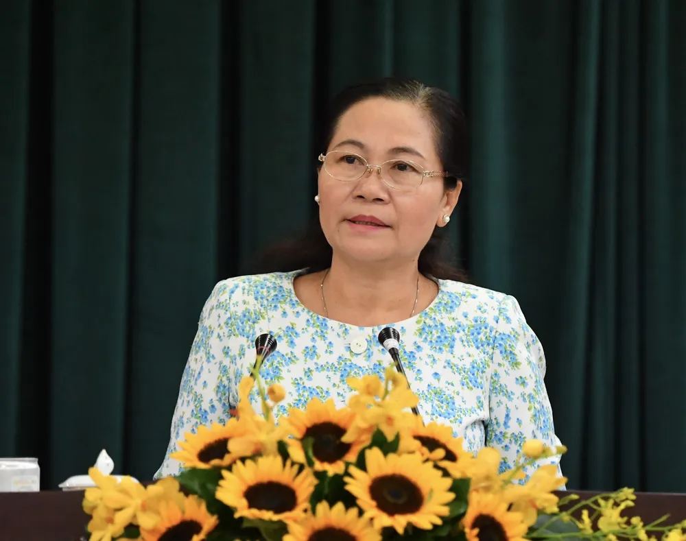 Chủ tịch HĐND TPHCM Nguyễn Thị Lệ phát biểu. Ảnh: VIỆT DŨNG