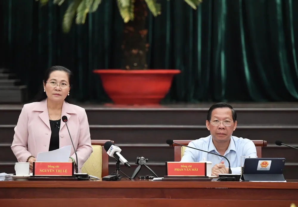 Chủ tịch HĐND TPHCM Nguyễn Thị Lệ phát biểu. Ảnh: VIỆT DŨNG Chủ tịch HĐND TPHCM Nguyễn Thị Lệ phát biểu. Ảnh: VIỆT DŨNG