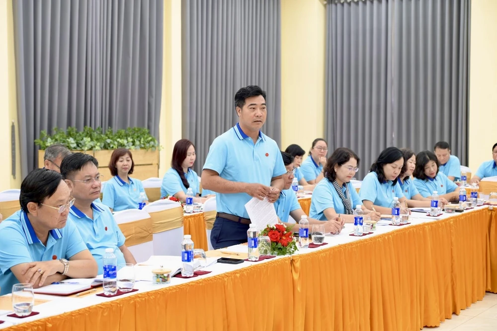 Chủ nhiệm UBKT Huyện ủy huyện Bình Chánh Nguyễn Thành Nhân phát biểu. Ảnh: VĂN MINH IMG_3547.jpeg