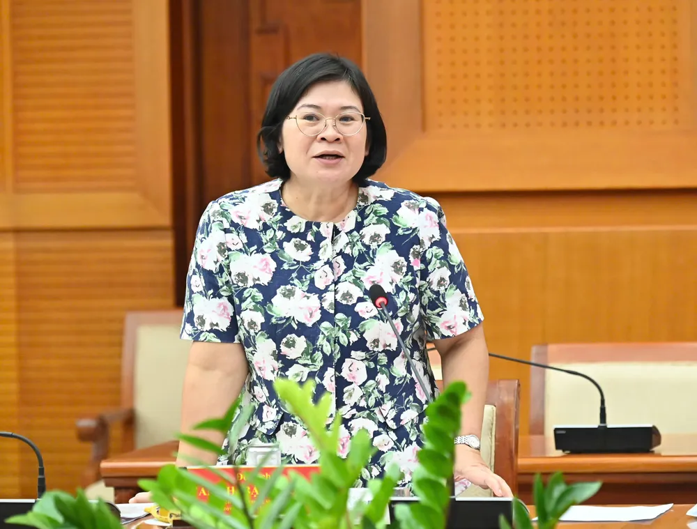 Trưởng Ban Tổ chức Thành ủy TPHCM Văn Thị Bạch Tuyết phát biểu. Ảnh: VIỆT DŨNG f41c2fbff85d4c03154c.jpg