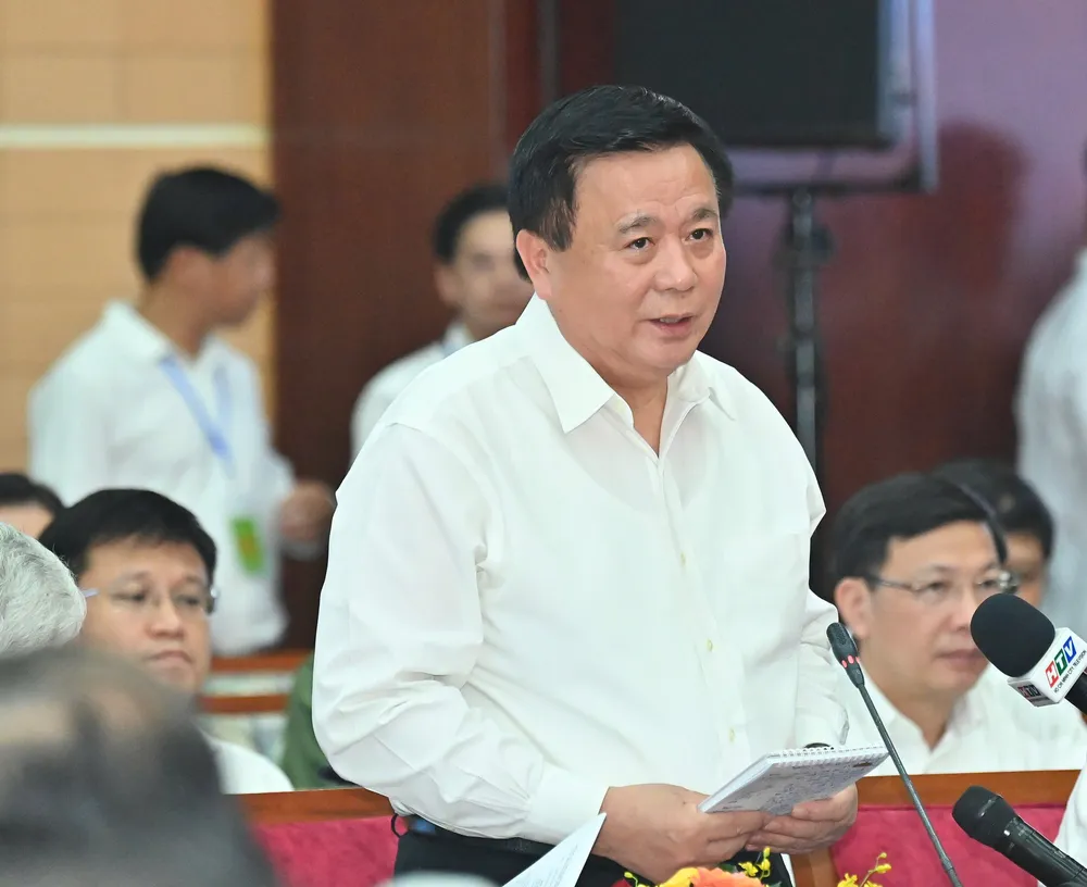 Đồng chí Nguyễn Xuân Thắng, Ủy viên Bộ Chính trị, Giám đốc Học viện Chính trị Quốc gia Hồ Chí Minh, Chủ tịch Hội đồng Lý luận Trung ương phát biểu. Ảnh: VIỆT DŨNG 3229715e2b3d9c63c52c.jpg