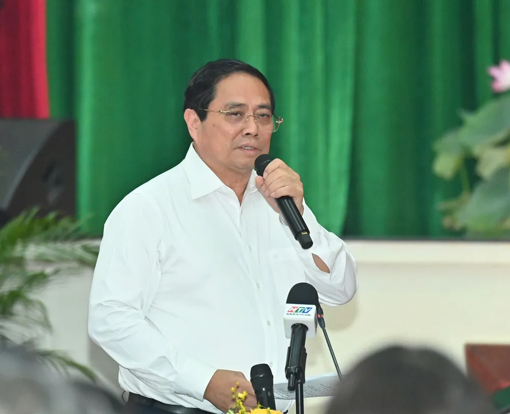 Thủ tướng Phạm Minh Chính phát biểu. Ảnh: VIỆT DŨNG 5b8516974cf4fbaaa2e5.jpg
