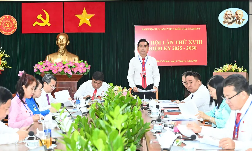 Đảng bộ cơ quan UBKT Thành ủy TPHCM tổ chức Đại hội lần thứ XVIII, nhiệm kỳ 2025-2030. Ảnh: VIỆT DŨNG 23d3634106a9b1f7e8b8.jpg