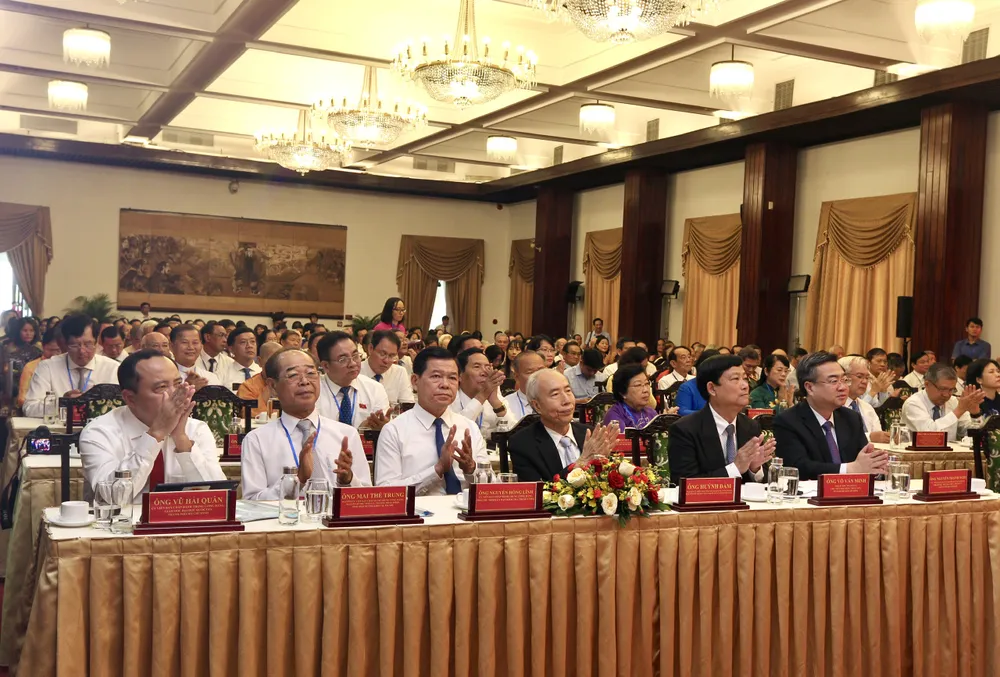 Đại biểu dự chương trình họp mặt. Ảnh: DŨNG PHƯƠNG 40b4aa10013483c11c4d45af024dcd6a.jpeg