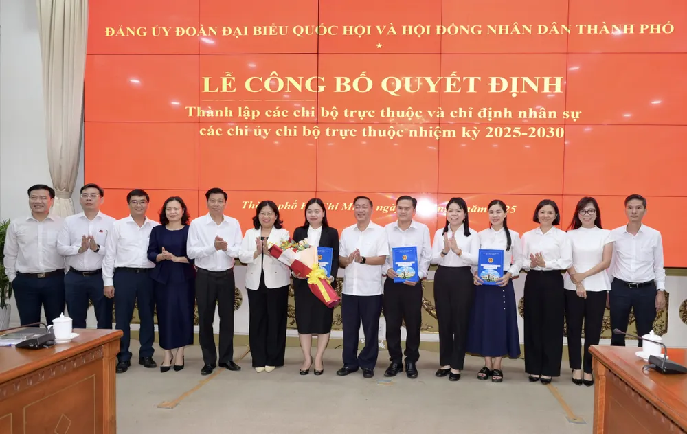 Công bố quyết định thành lập chi bộ Ban Văn hóa - Xã hội. Ảnh: VĂN MINH ea60069548956e7714ae613dfe064d08.jpeg