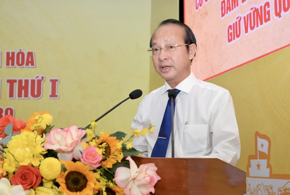 Đồng chí Võ Văn Dũng phát biểu chỉ đạo. Ảnh: VĂN MINH DSC_8738.jpeg
