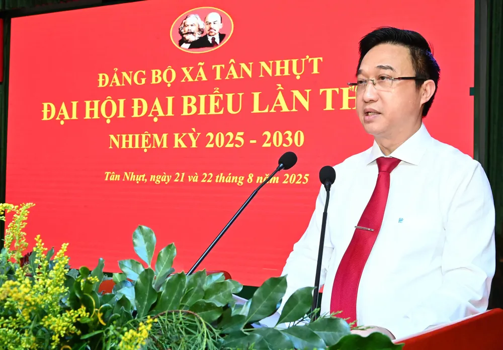 Đồng chí Đặng Minh Thông phát biểu chỉ đạo tại đại hội. Ảnh: VIỆT DŨNG dbd3cea29f2d17734e3c.jpg