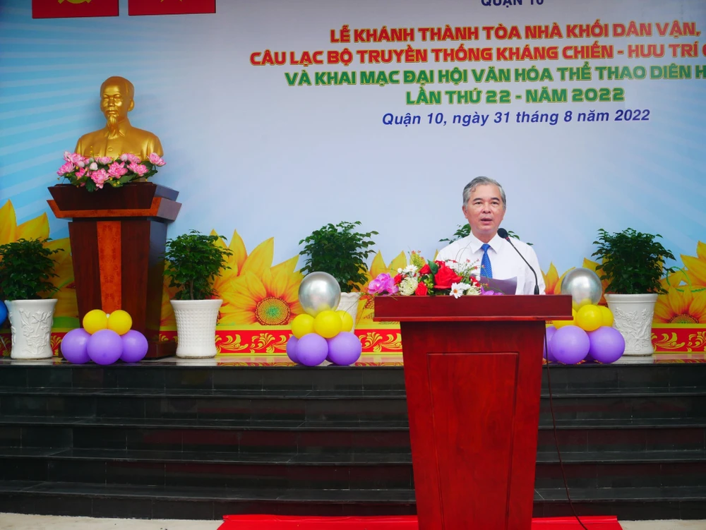 Quận 10 khánh thành tòa nhà Khối Dân vận, CLB Truyền thống kháng chiến - Hưu trí ảnh 1 Quận 10 khánh thành tòa nhà Khối Dân vận, CLB Truyền thống kháng chiến - Hưu trí ảnh 1