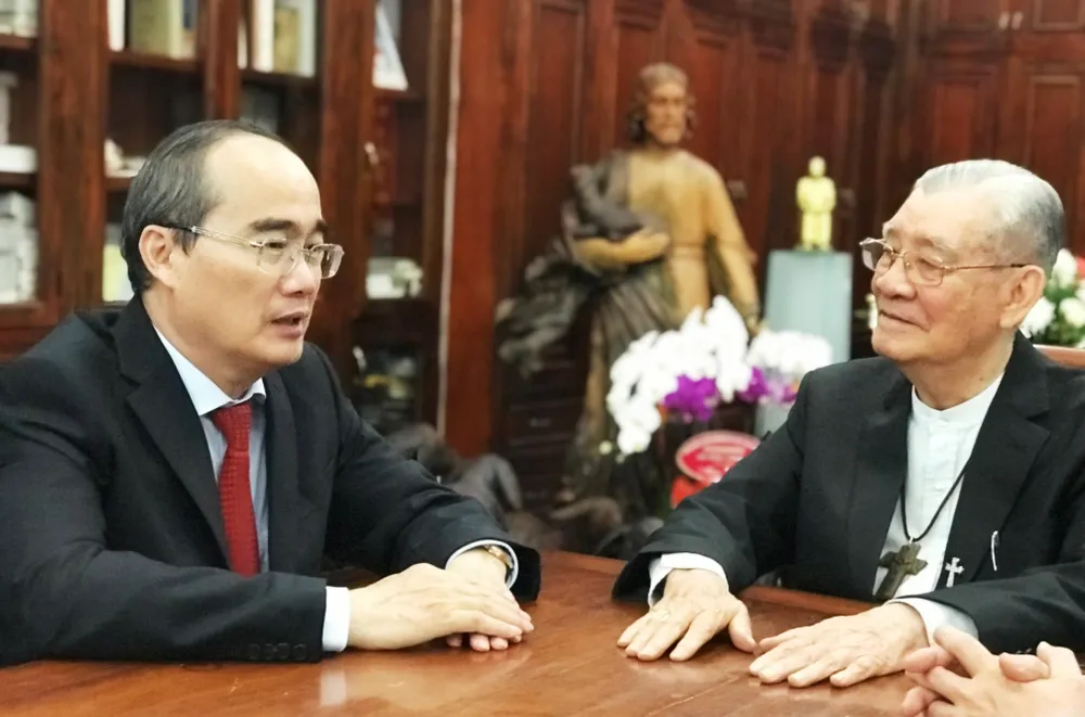 Bí thư Thành ủy TPHCM Nguyễn Thiện Nhân thăm, chúc tết các tổ chức, chức sắc tôn giáo ảnh 4 Bí thư Thành ủy TPHCM Nguyễn Thiện Nhân thăm, chúc tết các tổ chức, chức sắc tôn giáo ảnh 4