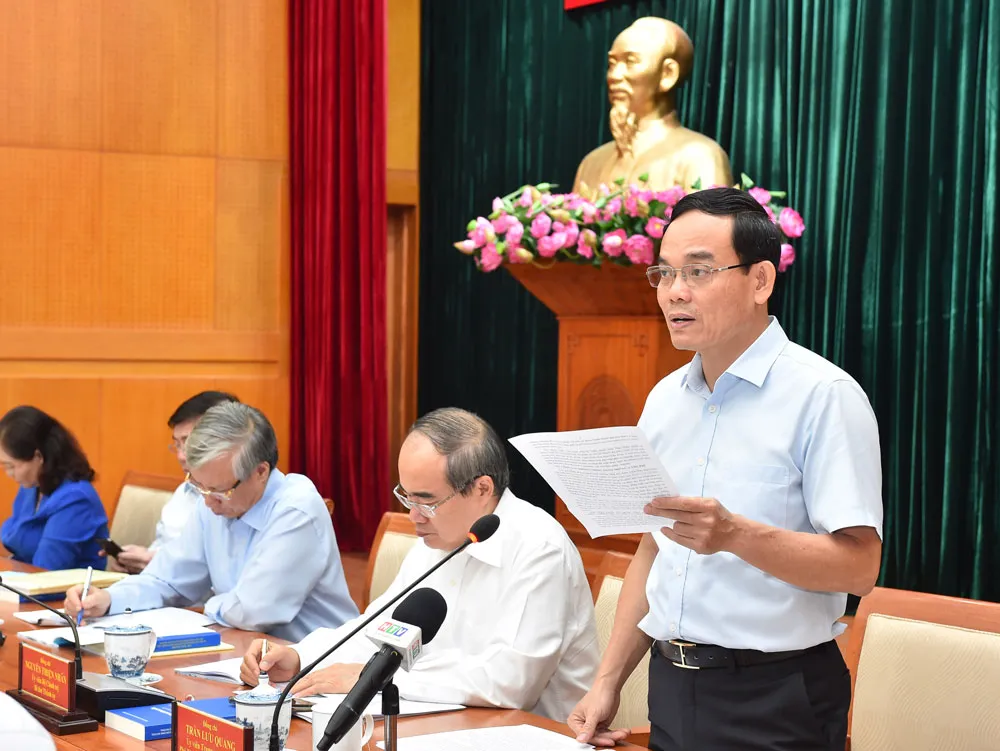 Thường trực Ban Bí thư làm việc với Thành ủy TPHCM về công tác tổ chức Đại hội Đảng ảnh 1 Thường trực Ban Bí thư làm việc với Thành ủy TPHCM về công tác tổ chức Đại hội Đảng ảnh 1