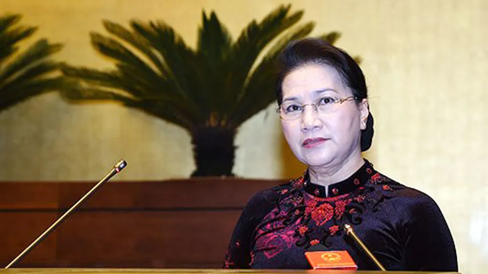 Chủ tịch Quốc hội Nguyễn Thị Kim Ngân phát biểu tại hội nghị 