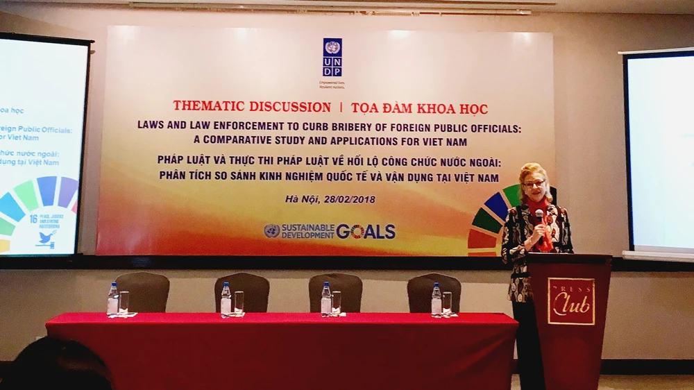 Bà Caitlin Wiesen, Giám đốc UNDP phát biểu khai mạc hội thảo 