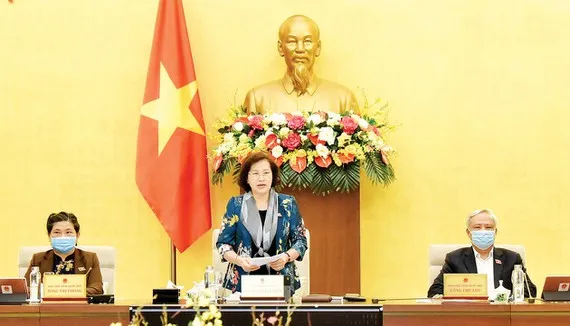 Phiên họp thứ 43 của Ủy ban Thường vụ Quốc hội. Ảnh: TTXVN
