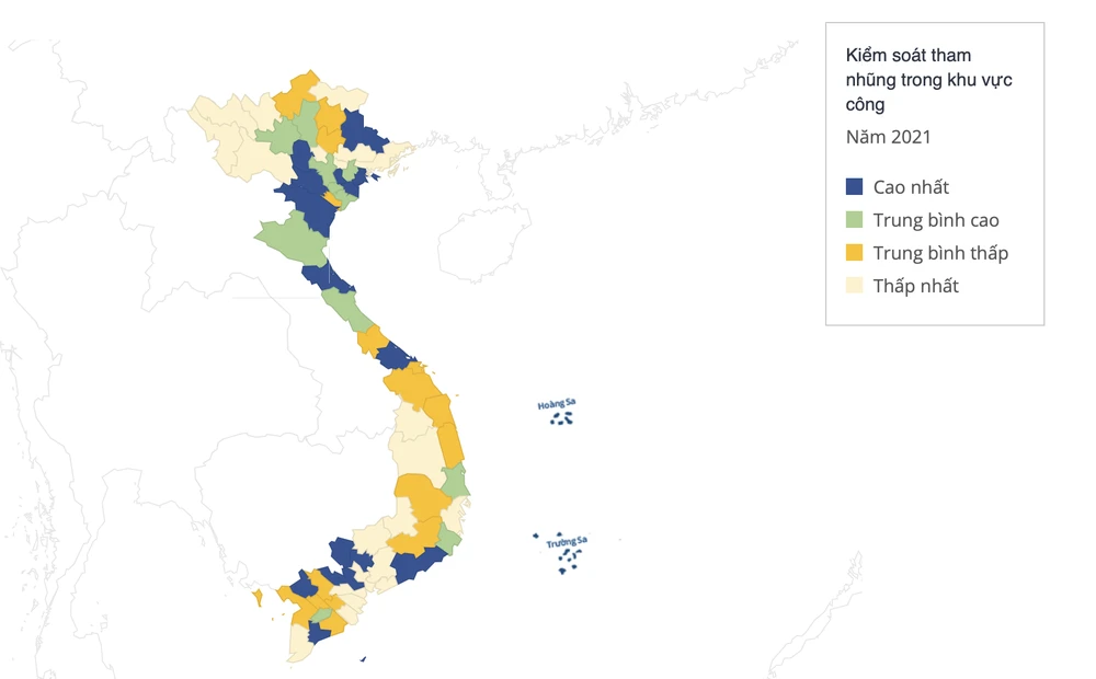 Trong 5 thành phố trực thuộc Trung ương, TPHCM thuộc về nhóm đạt điểm thấp nhất (40,68 điểm)