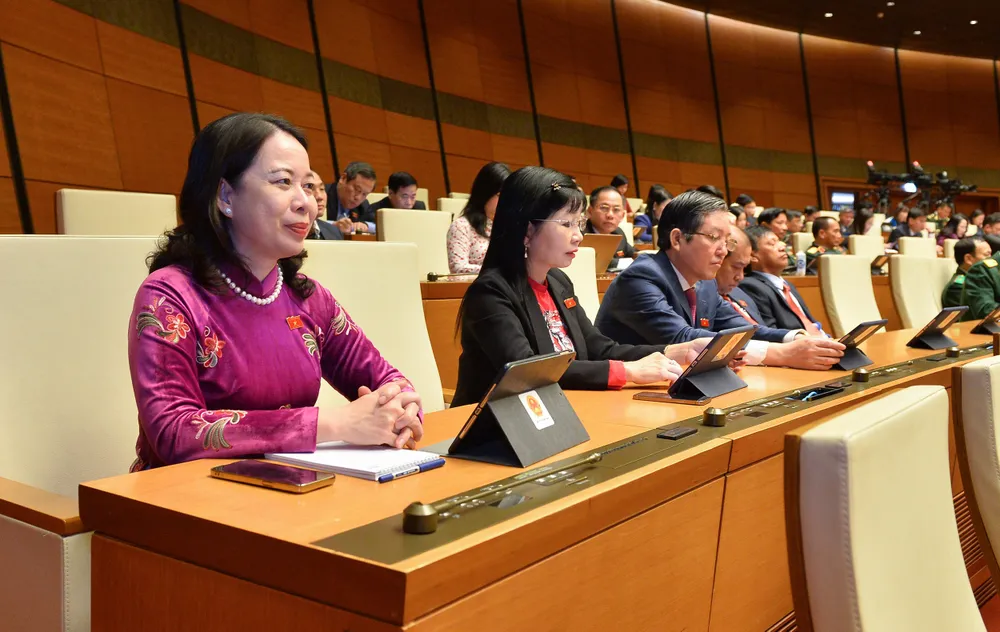 Phó Chủ tịch nước Võ Thị Ánh Xuân và các đại biểu Quốc hội tham dự phiên họp. Ảnh: QUANG PHÚC