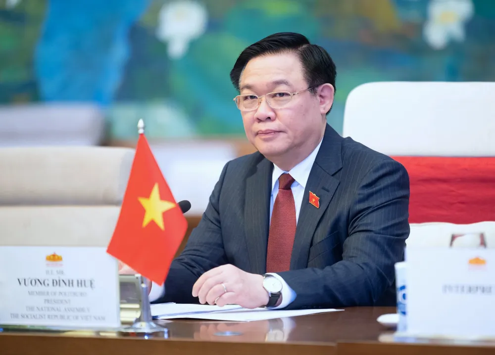 Chủ tịch Quốc hội Vương Đình Huệ tại cuộc hội kiến. Ảnh: VIẾT CHUNG