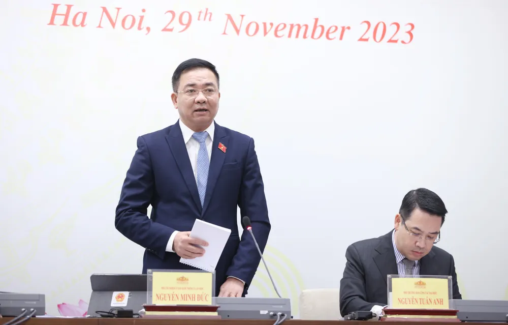Trung tướng Nguyễn Minh Đức, Phó Chủ nhiệm Ủy ban Quốc phòng - An ninh của Quốc hội trả lời phóng viên tại họp báo. Ảnh: QUANG PHÚC Trung tướng Nguyễn Minh Đức, Phó Chủ nhiệm Ủy ban Quốc phòng - An ninh của Quốc hội trả lời phóng viên tại họp báo. Ảnh: QUANG PHÚC