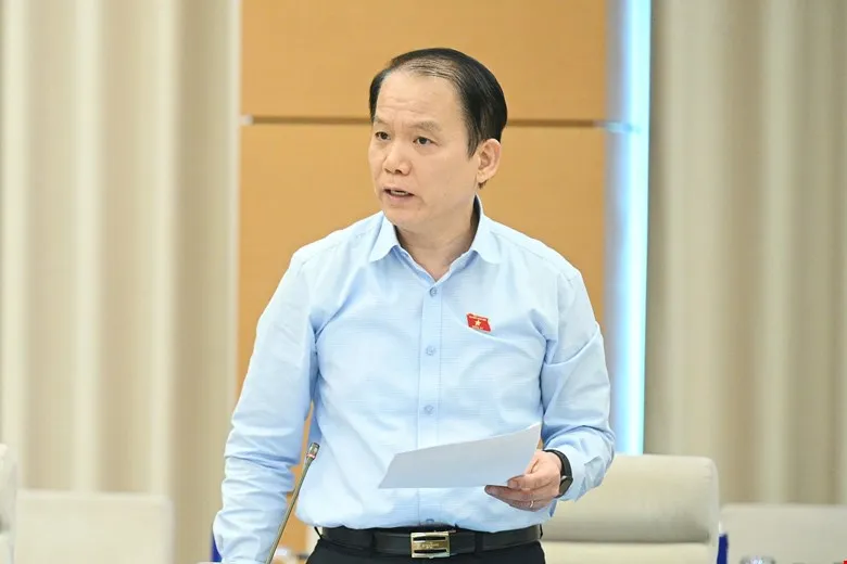 Chủ nhiệm Ủy ban Pháp luật và Tư pháp Hoàng Thanh Tùng báo cáo thẩm tra TÙNG.jpg