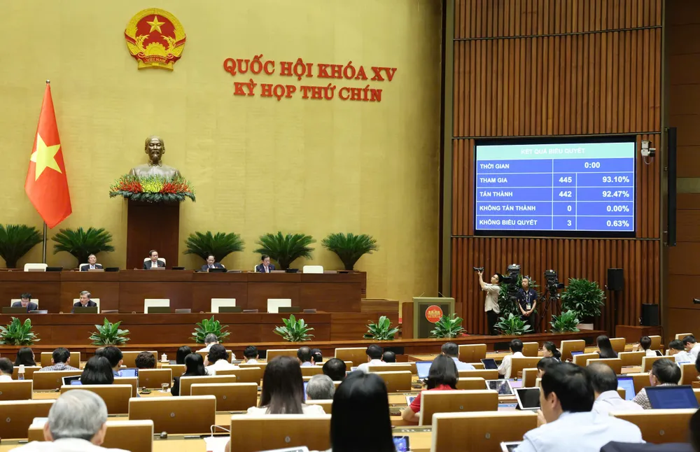 Quốc hội biểu quyết thông qua Luật Hóa chất (sửa đổi). Ảnh: QUANG PHÚC HC 14.jpeg