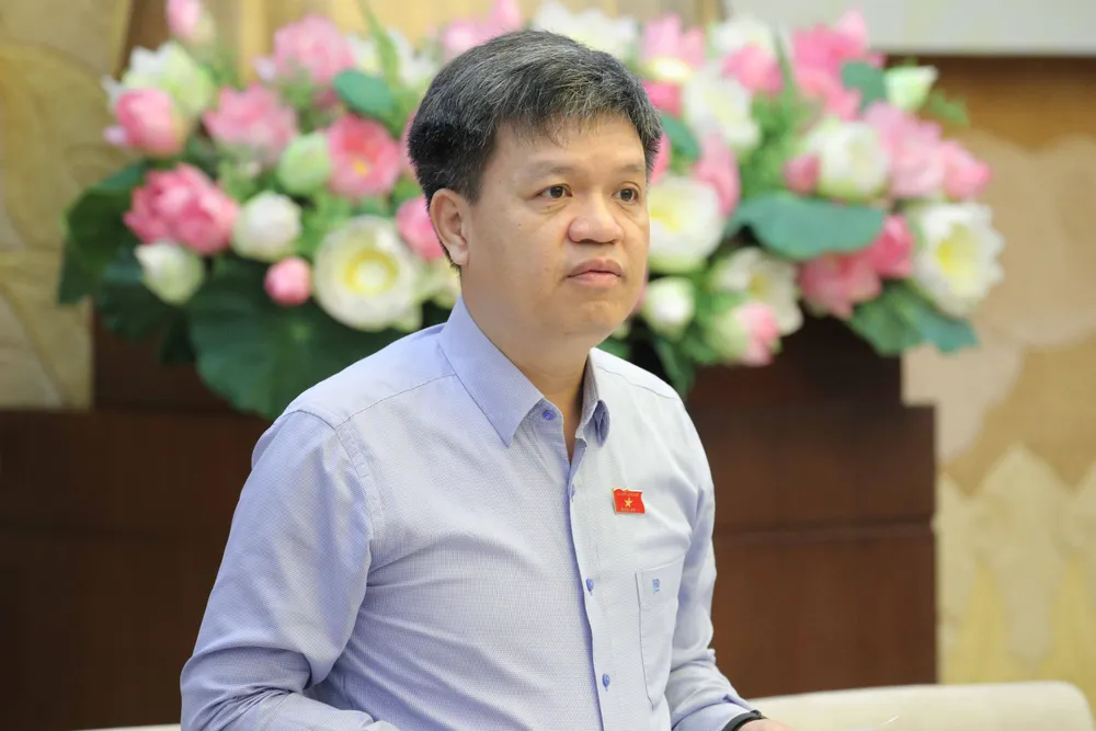 Phó Chủ nhiệm Ủy ban Khoa học, Công nghệ và Môi trường Tạ Đình Thi nêu những vấn đề Đoàn giám sát quan tâm TẠ ĐÌNH THI .jpg