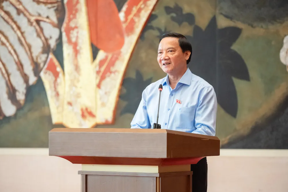 Phó Chủ tịch Quốc hội Nguyễn Khắc Định phát biểu tại cuộc gặp mặt KHẮC ĐỊNH.jpg