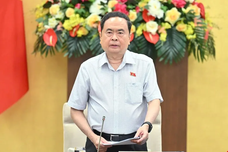 Chủ tịch Quốc hội Trần Thanh Mẫn phát biểu khai mạc phiên họp thứ 48 của Ủy ban Thường vụ Quốc hội (UBTVQH). Ảnh: VIẾT CHUNG MẪN .jpg