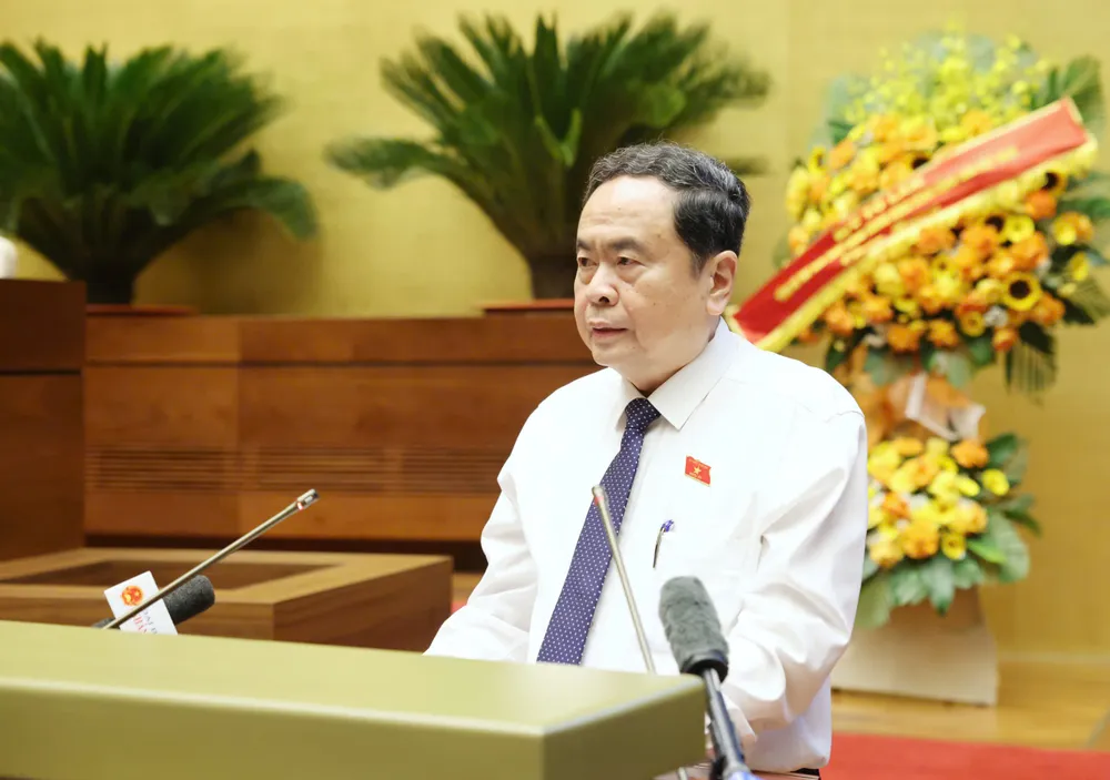 Chủ tịch Quốc hội phát biểu khai mạc hội nghị. Ảnh: QUANG PHÚC MẪN 13.jpeg