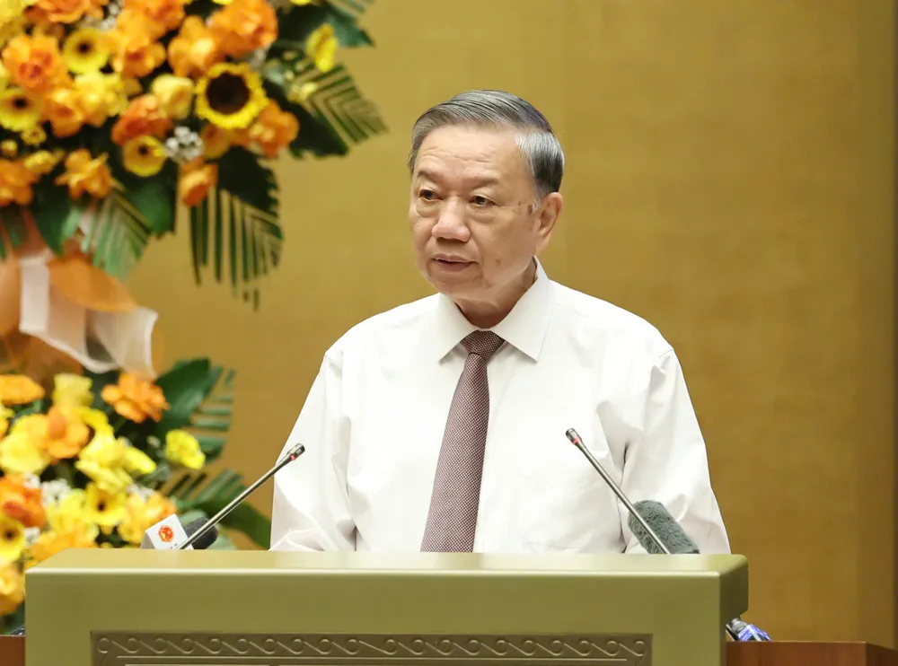 Tổng Bí thư Tô Lâm phát biểu tại hội nghị. Ảnh: QUANG PHÚC TBT Tô Lâm 13.jpeg