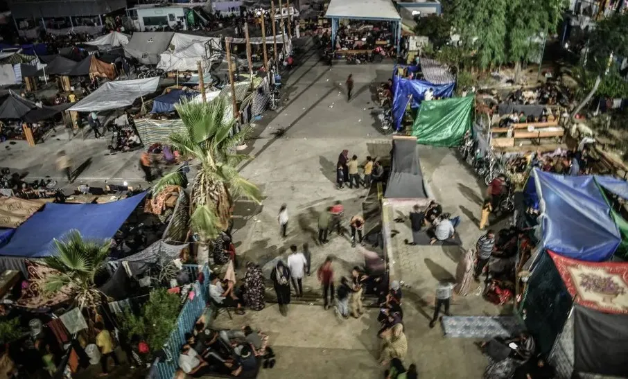 Trường học tại Khan Yunis, Dải Gaza được sử dụng làm nơi trú ẩn cho người Palestine. Ảnh: ANADOLU Trường học tại Khan Yunis, Dải Gaza được sử dụng làm nơi trú ẩn cho người Palestine. Ảnh: ANADOLU