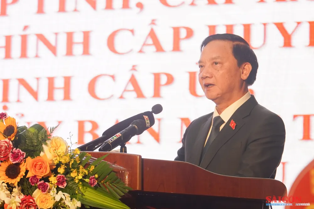 Phó Chủ tịch Thường trực Quốc hội Nguyễn Khắc Định phát biểu chỉ đạo, giao nhiệm vụ. Ảnh: HIẾU GIANG dasua-07574.jpg