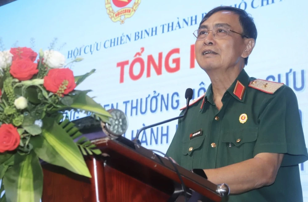 Chủ tịch Hội CCB TPHCM Nguyễn Minh Hoàng phát biểu tại chương trình z6565071843037_d4630b123326653f8d4eab97f18efb8a.jpg
