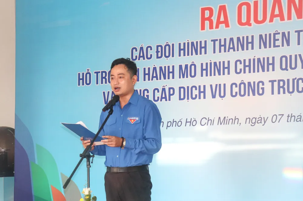 Phó Bí thư Thành Đoàn TPHCM Lê Tuấn Anh phát biểu tại chương trình z6779711351291_b753effc7cf188e63db79297a8527b6b.jpg