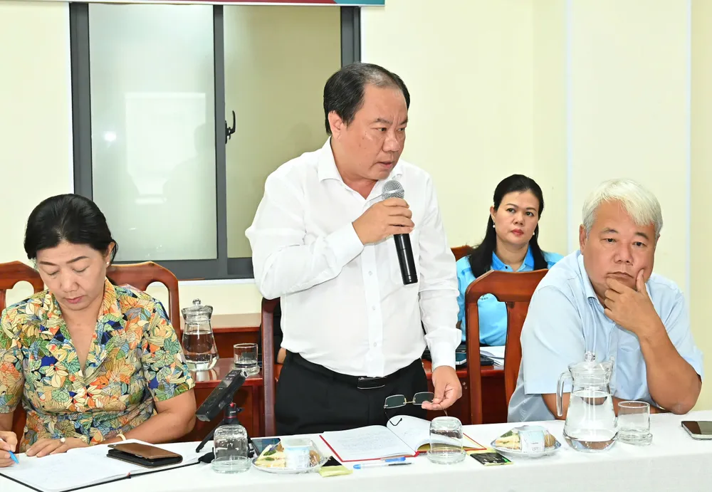 Đồng chí Nguyễn Hoài Nam, Phó Giám đốc Sở Y tế TPHCM phát biểu tại buổi làm việc. Ảnh: VIỆT DŨNG z6842605873120_bff95e1e6061e6eb1098d920c69e7e8d.jpg