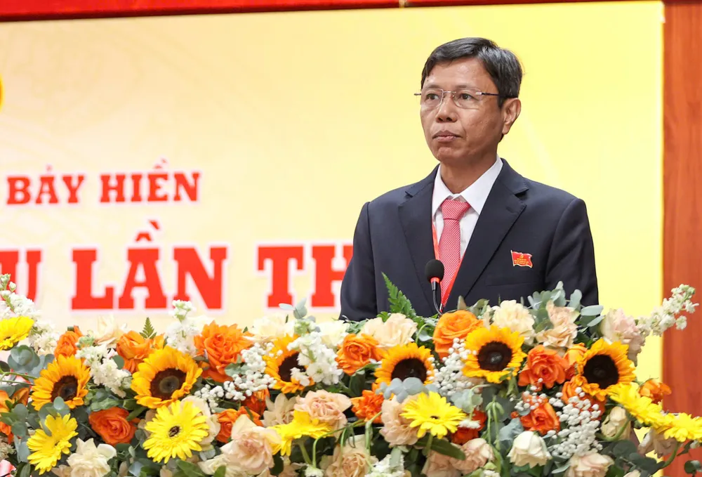 Bí thư Đảng ủy phường Bảy Hiền Nguyễn Bá Thành phát biểu tại đại hội z6921989757679_e2f24c29ef76f04d9e1721f40af1b3e5.jpg