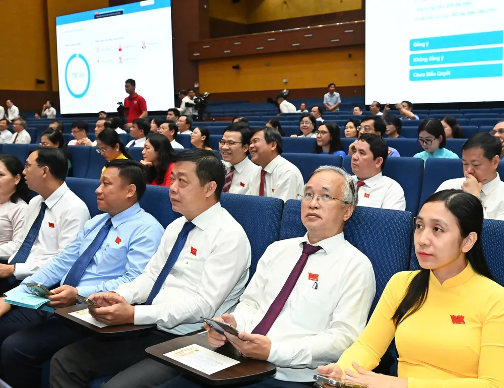 Đại biểu tham dự kỳ họp. Ảnh: VIỆT DŨNG 6c0d9aa07cc8f596acd9.jpg