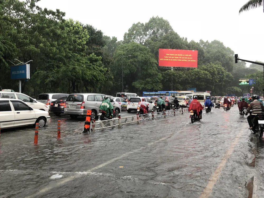 Giao thông cửa ngõ sân bay Tân Sơn Nhất rối loạn do ngập nước  ảnh 5