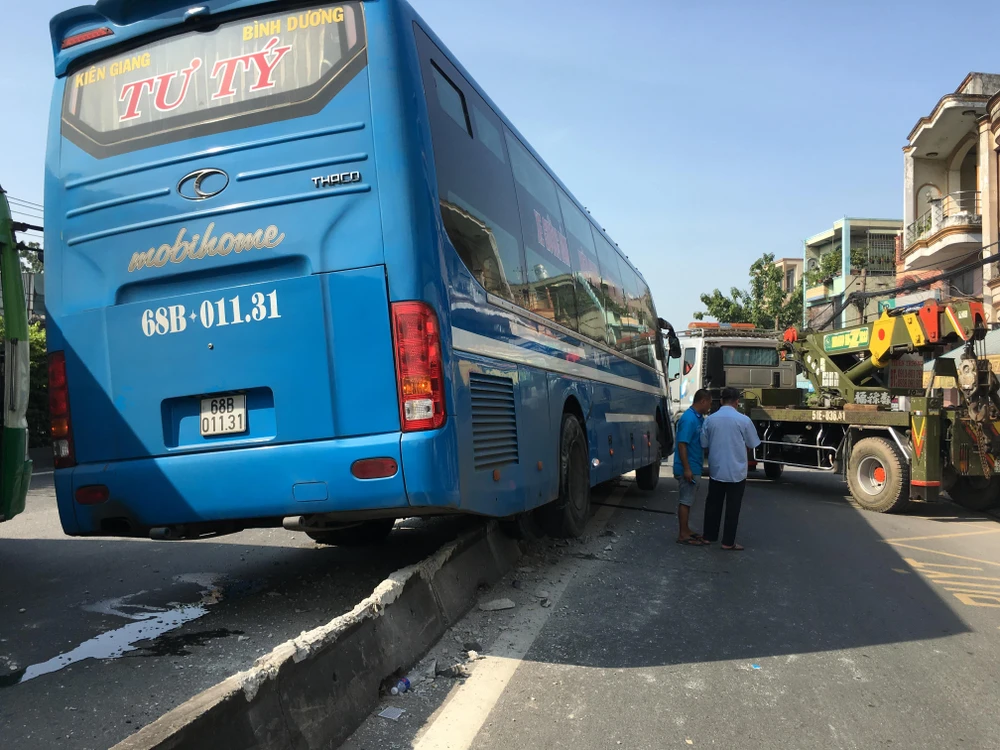 Hiện trường vụ tai nạn. Ảnh: ĐAN NGUYÊN