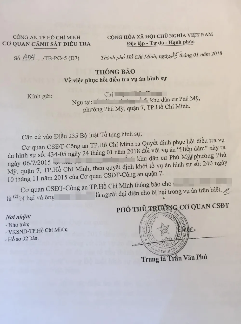 Phục hồi điều tra vụ du học sinh Mỹ tố cáo bị anh rể hờ xâm hại ảnh 2 Phục hồi điều tra vụ du học sinh Mỹ tố cáo bị anh rể hờ xâm hại ảnh 2