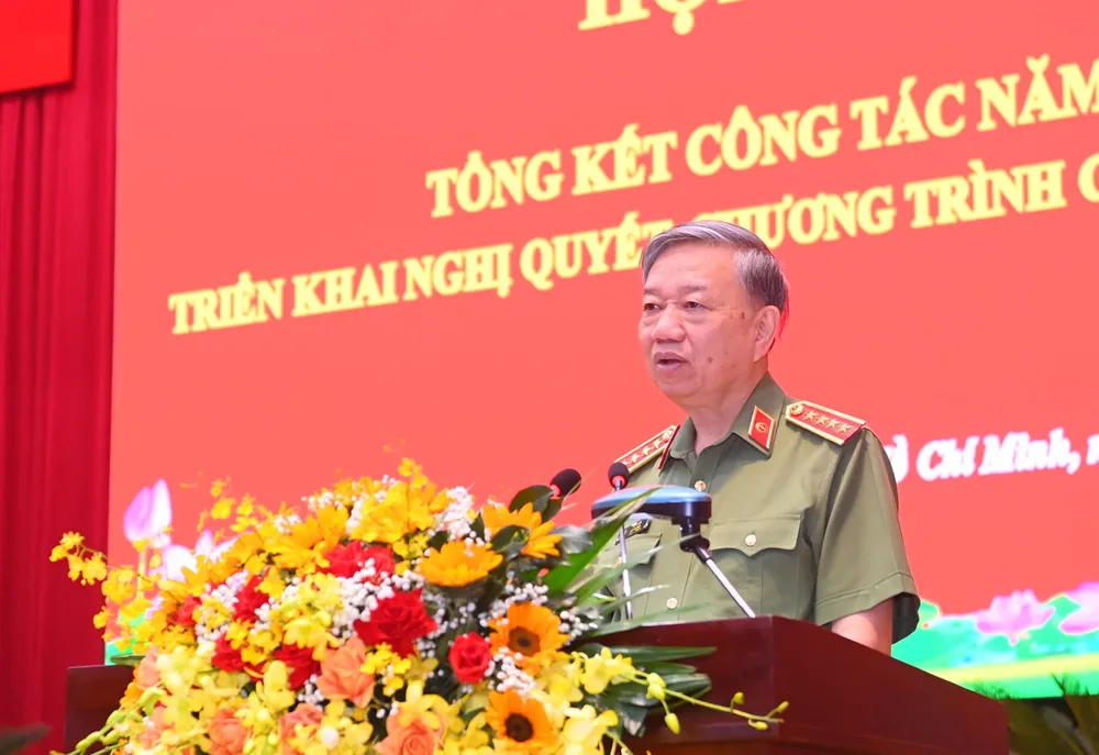 Đại tướng Tô Lâm, Bộ trưởng Bộ Công an phát biểu chỉ đạo tại hội nghị