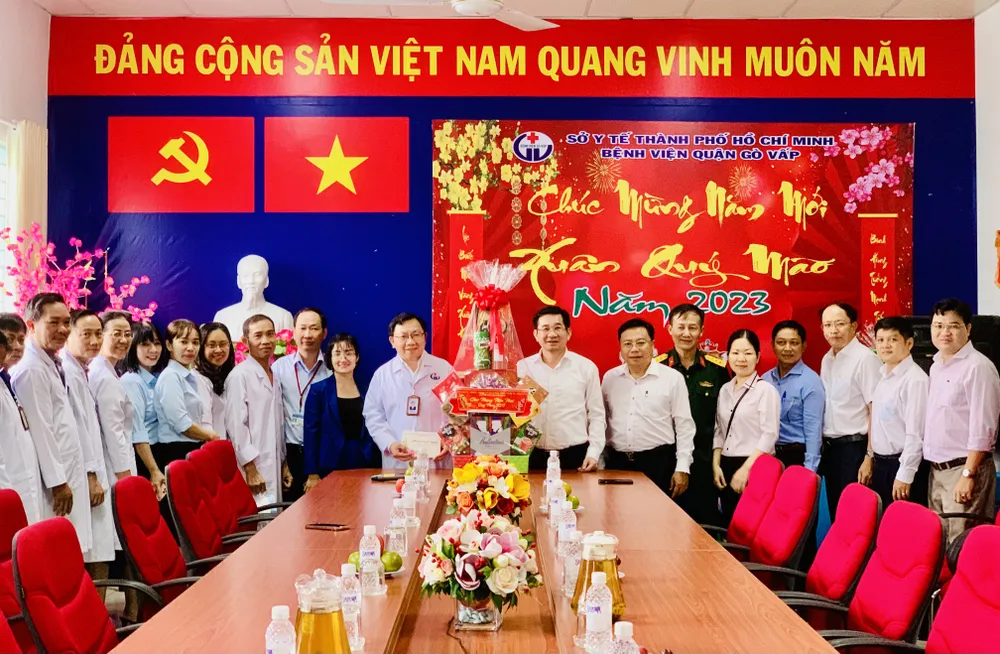 Chủ nhiệm Ủy ban Kiểm tra Thành ủy TPHCM Dương Ngọc Hải làm trưởng đoàn lãnh đạo TPHCM đến thăm, chúc tết các y, bác sĩ của Bệnh viện quận Gò Vấp. Ảnh: CHÍ THẠCH Chủ nhiệm Ủy ban Kiểm tra Thành ủy TPHCM Dương Ngọc Hải làm trưởng đoàn lãnh đạo TPHCM đến thăm, chúc tết các y, bác sĩ của Bệnh viện quận Gò Vấp. Ảnh: CHÍ THẠCH
