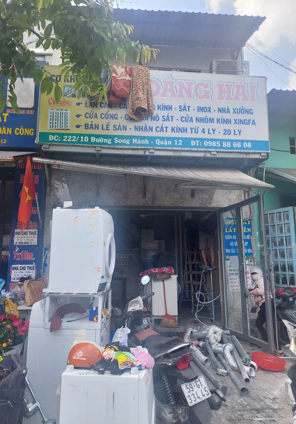 Căn nhà nơi xảy ra vụ cháy. Ảnh: M.N Căn nhà nơi xảy ra vụ cháy. Ảnh: M.N